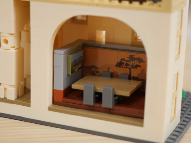 Three-quarter view of the Grand Civic Hall architecture model