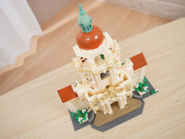 CR004 civic hall building set with landscaped display base