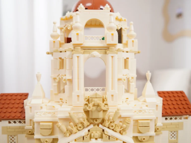 Classical municipal building brick model for display