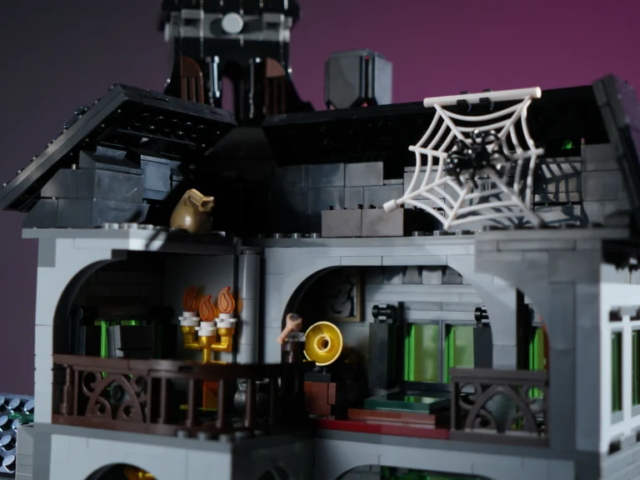 Haunted Gothic mansion tower roof and rooftop ornament