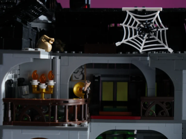 Victorian mansion building block set viewed from above