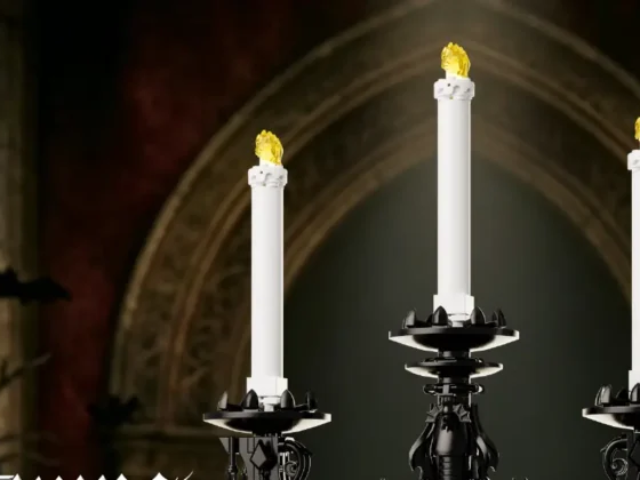CR101 light-up candelabra with breathing flashing and steady lighting modes