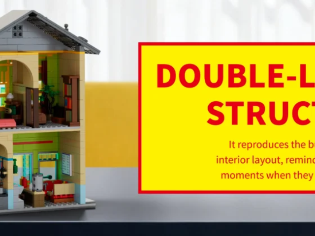 Two-Story Burger Shop building set KLXW collectible city model