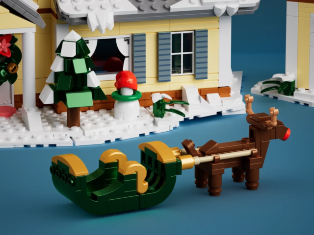 Light-Up Snowy Holiday House collectible Christmas building set